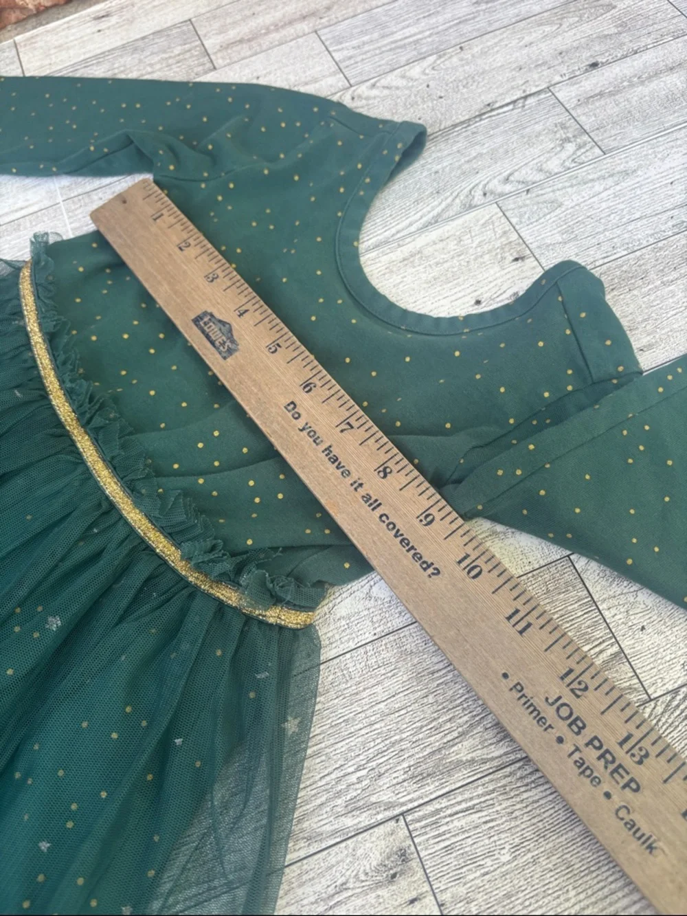 Hanna Andersson Forest Green & Gold Sparkle Tulle Dress